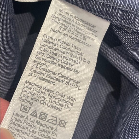 NWT J.Crew Factory Men's L Slim Untucked Flex Casual Shirt Montclair Navy L0461 - Picture 7 of 8